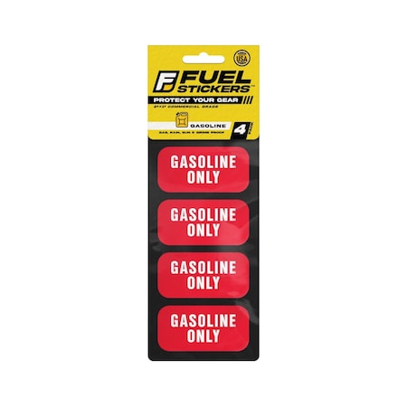 Fuel Stickers Gasoline Sticker: Gas Labels for Fuel Can & Outdoor Power Equipment, Hvy-Dty, 2''x1'', 4PK Z-2X1GAS-4PK